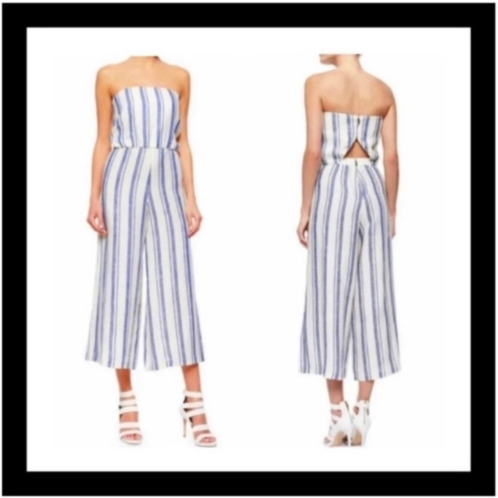 Alice + Olivia Striped Strapless Jumpsuit